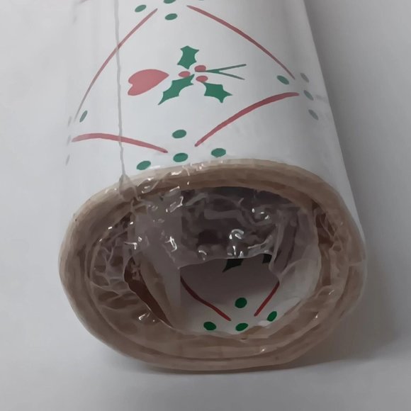 Vtg ConTact Brand Self Adhesive Plastic Shelf Liner Roll Red Mistleheart 1986 - Picture 6 of 10